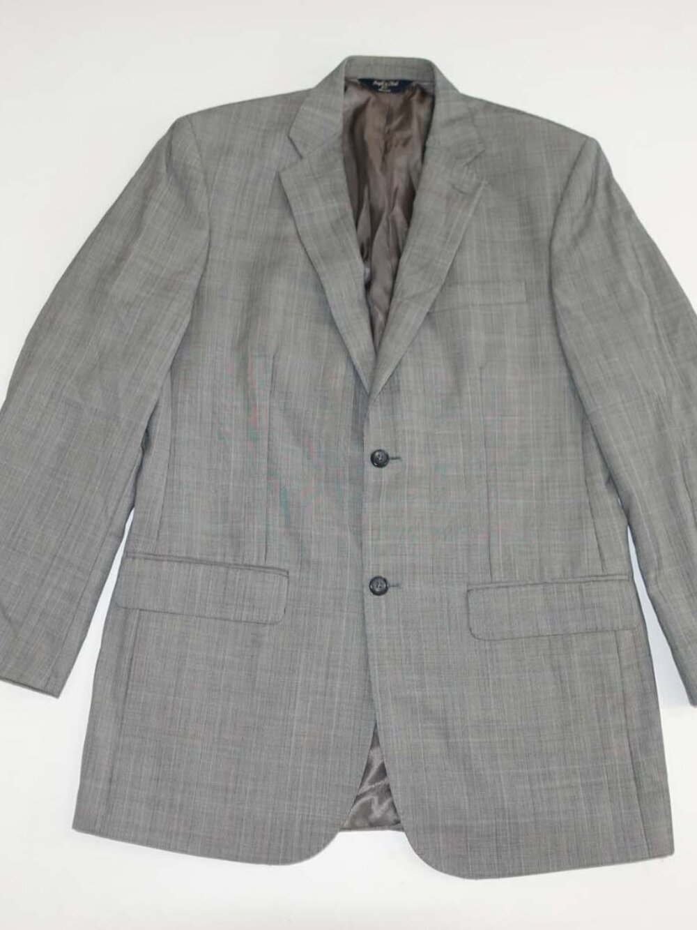 Joseph & Feiss Men's Suit Jacket Size 40 Long Gray 100% Wool Plaid Blazer 40L